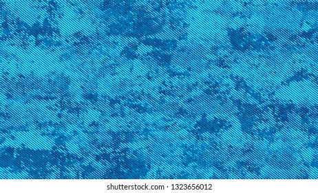 Halftone Grainy Texture with Grunge Dots and Spots. Retro Spotted Pattern. Faded Dyed Style Texture. Blue Noise Fashion Print Design Background.