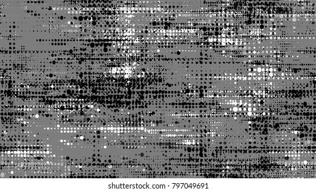 Halftone Grainy Texture with Grunge Dots and Spots. Retro Spotted Seamless Pattern. Faded Dyed Style Texture. Broken, Rusty Print Design Pattern.