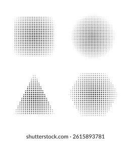 Halftone Graphic Set Collection Abstract Design Pattern Dot Art Texture Background Retro