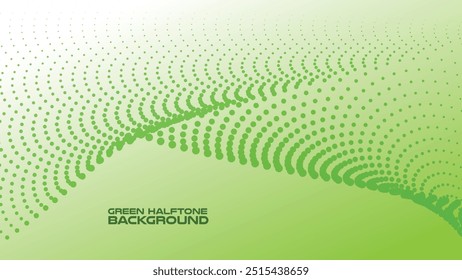 Halftone green background with gradient for backdrop or presentation