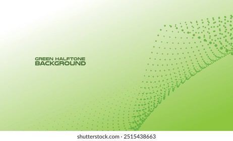 Halftone green background with gradient for backdrop or presentation