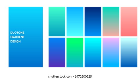 Halftone green blue water gradient duotone theme color transitions vector template colorful background for graphic display design.
