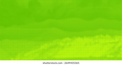 Halftone green color pattern dots gradient texture with digital technology background. Pop art comic dots with nature graphic design.