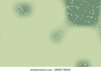 Halftone green gradient clouds with dotted texture on light background, greengradient dottedtexture