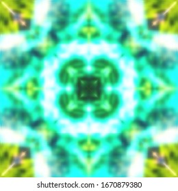 Halftone green ornament, summer pattern. Drawing vintage style. Grunge texture. Festive greeting card. Abstract art background. Modern symmetric pattern. Festive art backdrop. Creative vector element.