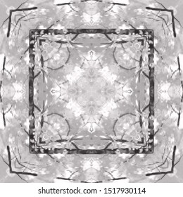 Halftone grey ornament, winter pattern. Drawing vintage style. Grunge texture. Festive greeting card. Abstract art background. Modern symmetric pattern. Festive art backdrop. Creative vector element
