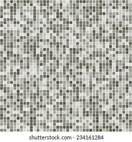 Halftone grey square pixel mosaic pattern flat grid surface background