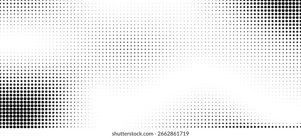 Halbtonraster-Hintergrund, abstraktes Polka-Punktmuster, Cartoon- oder Comic-Hintergrund.