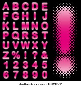 halftone grunge alphabet set