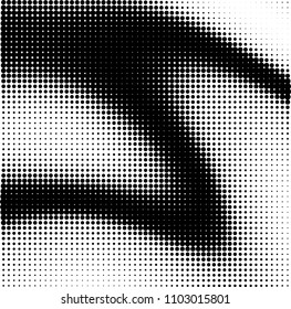 Halftone grunge background. Black and white abstract pattern. Small circles background. Vector image.