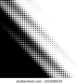 Halftone grunge background. Black and white abstract pattern. Small circles background. Vector image.