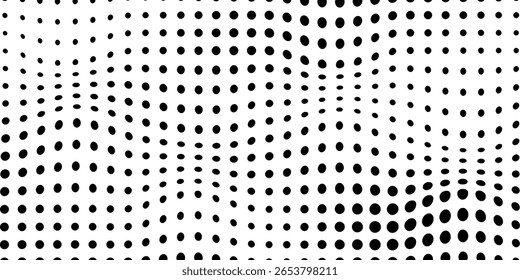Fundo grunge de meio-tom. Papel de parede texturizado de grãos desbotados. Superfície de garra de ruído cômico preto e branco. Saliências, pontos e partículas em pixels sobrepostos. Envelhecida cobertura de fundo de areia suja. Vetor
