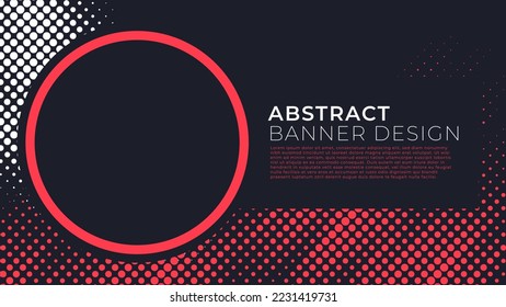 Halftone grunge banner design vector, concept of twotone background with photo frame and copy space for custom your content