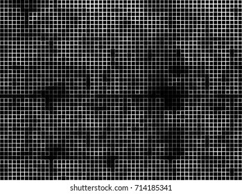Halftone grunge black white. Abstract vector texture for print and design. The black squares of different sizes on a white background