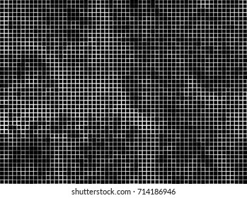 Halftone grunge black white. Abstract vector texture for print and design. The black squares of different sizes on a white background