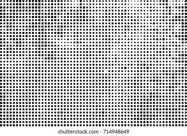 Halftone grunge black white. Abstract vector texture for print and design. The black squares of different sizes on a white background