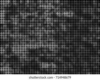 Halftone grunge black white. Abstract vector texture for print and design. The black squares of different sizes on a white background