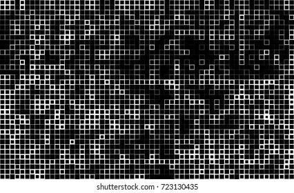 Halftone grunge black white. Abstract vector texture for print and design. The black squares of different sizes on a white background