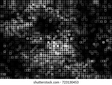 Halftone grunge black white. Abstract vector texture for print and design. The black squares of different sizes on a white background