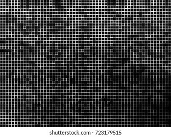 Halftone grunge black white. Abstract vector texture for print and design. The black squares of different sizes on a white background