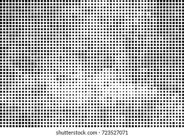 Halftone grunge black white. Abstract vector texture for print and design. The black squares of different sizes on a white background