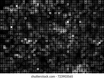 Halftone grunge black white. Abstract vector texture for print and design. The black squares of different sizes on a white background