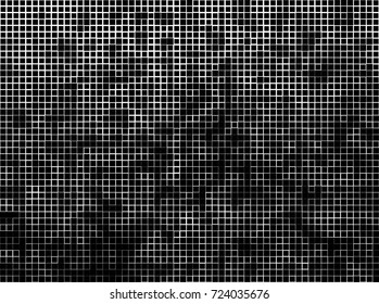 Halftone grunge black white. Abstract vector texture for print and design. The black squares of different sizes on a white background