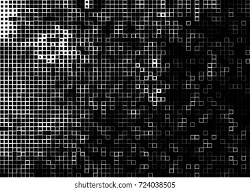 Halftone grunge black white. Abstract vector texture for print and design. The black squares of different sizes on a white background