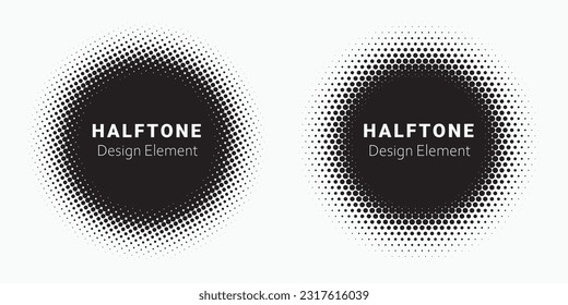 Halftone Grunge Kreis Design Element. gepunkteter kreisförmiger Hintergrund. Halftone pixelierte Retro-Texturhintergrund. Halftone Kreis als Design-Element.