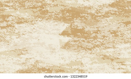 Halftone Grunge Dotted Rough Stripes Texture. Distressed Grungy Pattern Design. Splatter Style Texture. Beige Broken, Spotted Print Design Background.