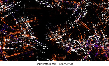 Halftone Grunge Dotted Strokes and Stripes Texture. Vintage Dirty Dotted Seamless Pattern. Splatter Style Texture. Broken, Rusty Print Design Background.