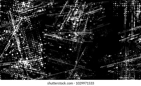 Halftone Grunge Dotted Strokes and Stripes Texture. Rough Grungy Seamless Pattern Design. Polka Dots Style Texture. Broken, Rusty Print Design Pattern.