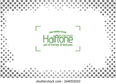 Halftone grunge frame - abstract texture. Stock vector design template - easy to use