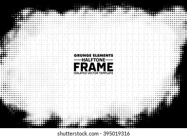 Halftone grunge frame - abstract texture. Stock vector design template - easy to use