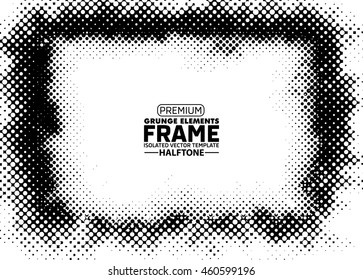 Halftone grunge frame - abstract texture. Stock vector design template - easy to use
