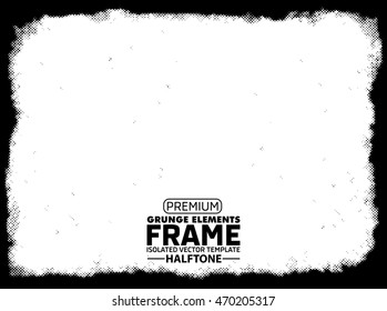 Halftone grunge frame - abstract texture. Stock vector design template - easy to use