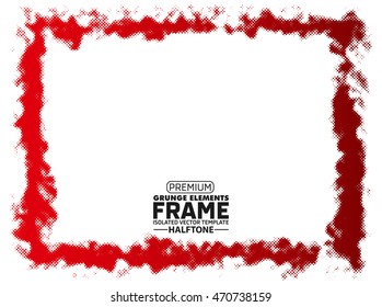 Halftone grunge frame - abstract texture. Stock vector design template