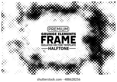 Halftone grunge frame - abstract texture. Stock vector design template - easy to use