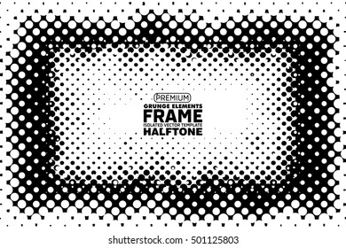 Halftone grunge frame - abstract texture. Stock vector design template - easy to use
