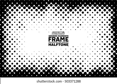 Halftone grunge frame - abstract texture. Stock vector design template - easy to use

