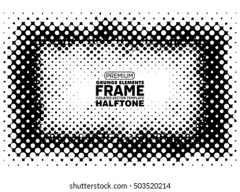 Halftone grunge frame - abstract texture. Stock vector design template - easy to use
