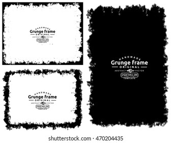 Halftone grunge frame set - abstract texture. Stock vector design template - easy to use