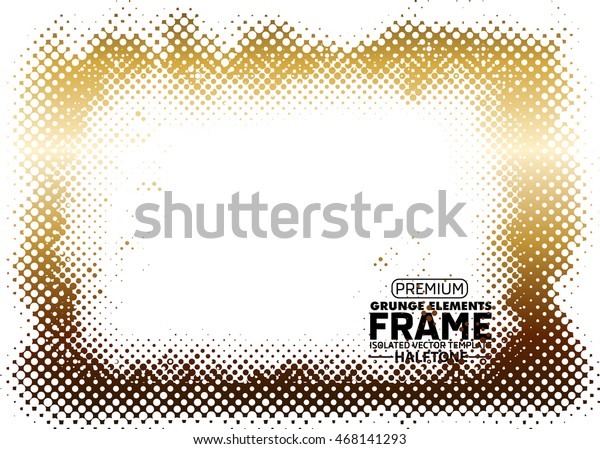 Halftone grunge frame texture. Stock vector\
design template