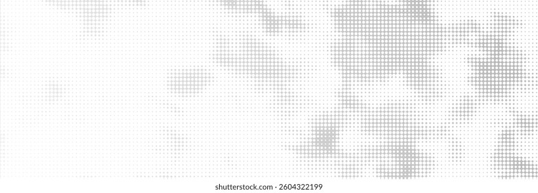 Halftone grunge gradient background. Faded noise grit texture. White and grey sand wallpaper. Retro pixel background. Anime or manga style comic overlay. 