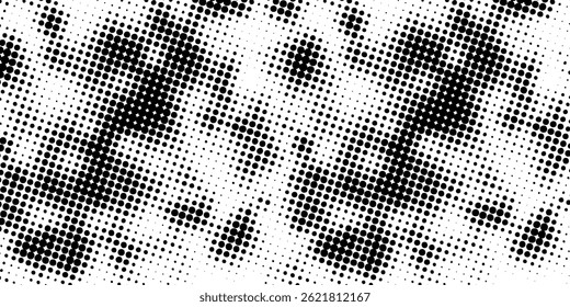 Plano de fundo gradiente de meio-tom. Textura de ruído de grão desbotado. Papel de parede de areia preto e branco. Fundo de pixel retrô. Anime ou manga estilo história em quadrinhos. Modelo texturizado de design gráfico vetorial