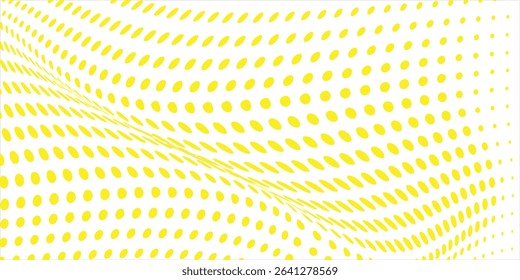 Halftone grunge gradient background. Faded grit noise texture. Yellow and white sand wallpaper. Retro pixel background. Anime or manga style comic overlay. Vector graphic design textured template
