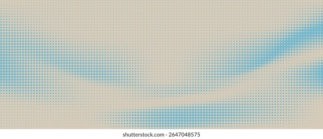 Plano de fundo gradiente de meio-tom. Textura de resíduo esmaecido. Papel de parede de areia azul e cinza. Fundo de pixel retrô. Anime ou manga estilo história em quadrinhos. Modelo texturizado de design gráfico vetorial
