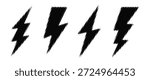 Halftone grunge lightning bolts set. black dotted flash thunderbolt. dotted thunder bolt symbol collection	