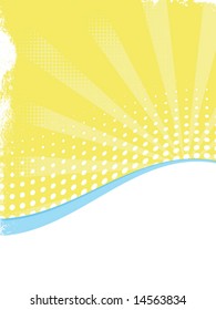 halftone grunge sunburst background (each element is on separate layer)