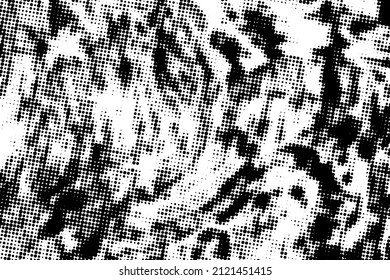 Halftone grunge texture. Bg abstract pattern. Modern dot design for prints. Black geometric dots isolated on white background. Pixel overlay effect. Digital brush backdrop. Vector illustration